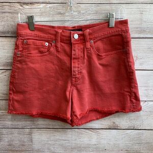 J CREW MERCANTILE‎ CUTOFF BOY SHORTS IN CORAL
